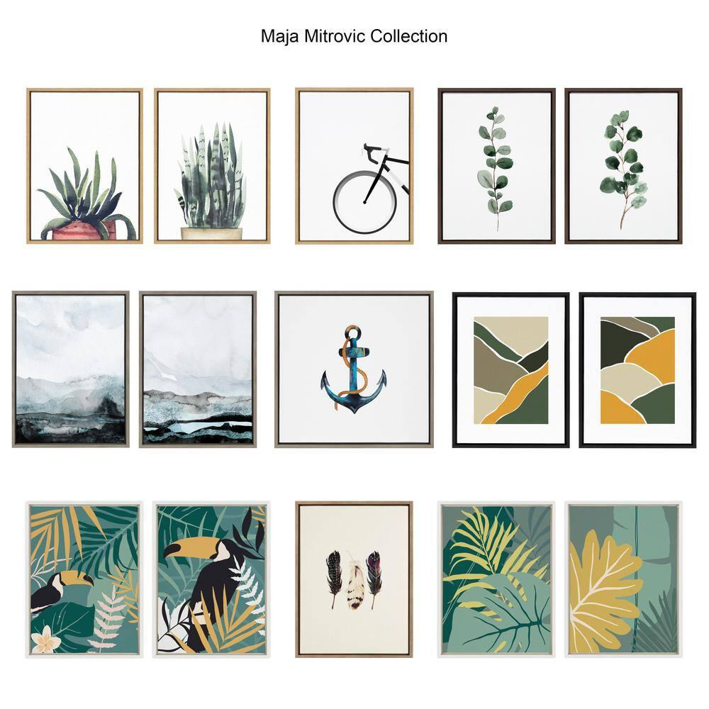 Kate and Laurel Sylvie Colorful Succulents Framed Canvas by Maja Mitrovic of Makes My Day Happy, 18x24, Gray