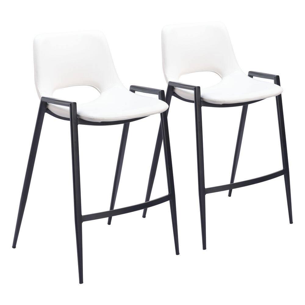 Desi Black Upholstered Counter Stool (Set of 2)