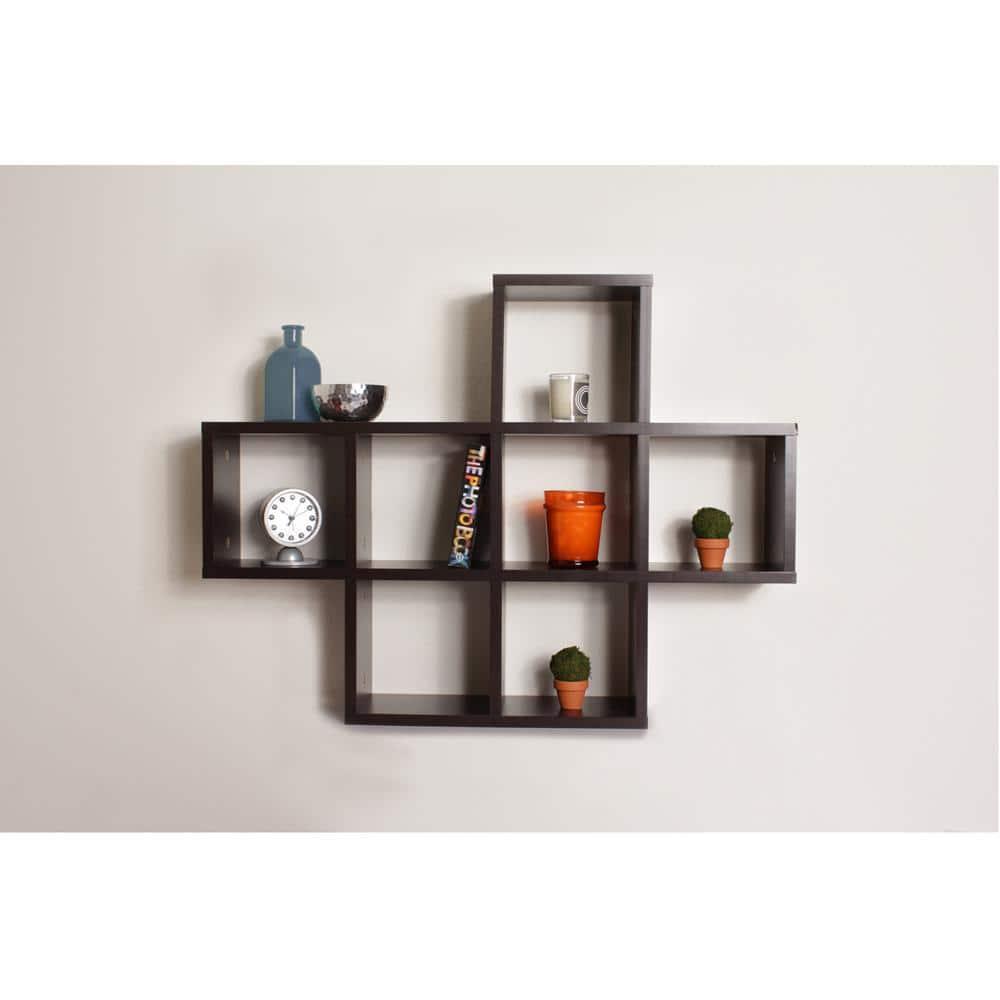 Danya B. Cubby Laminated Walnut Veneer Shelving Unit