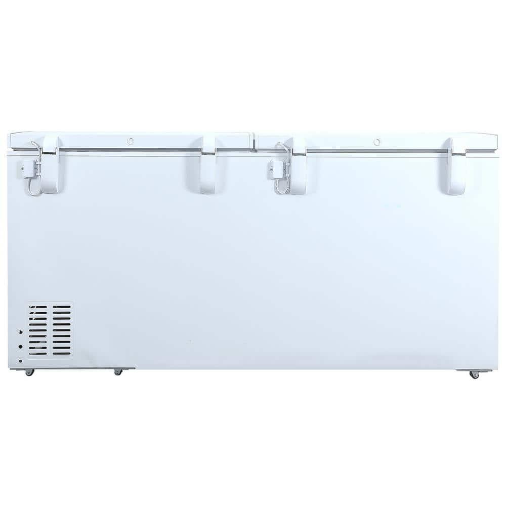 79.13 in. 21 cu. ft. Convertible Freezer, Manual Defrost Chest Freezer with Dual Lids, Garage Ready in White