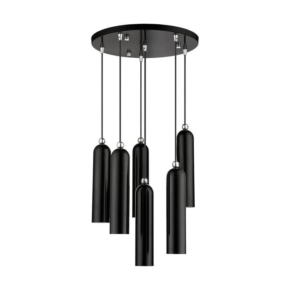Livex Lighting Ardmore 6 - Light Pendant in  Shiny Black