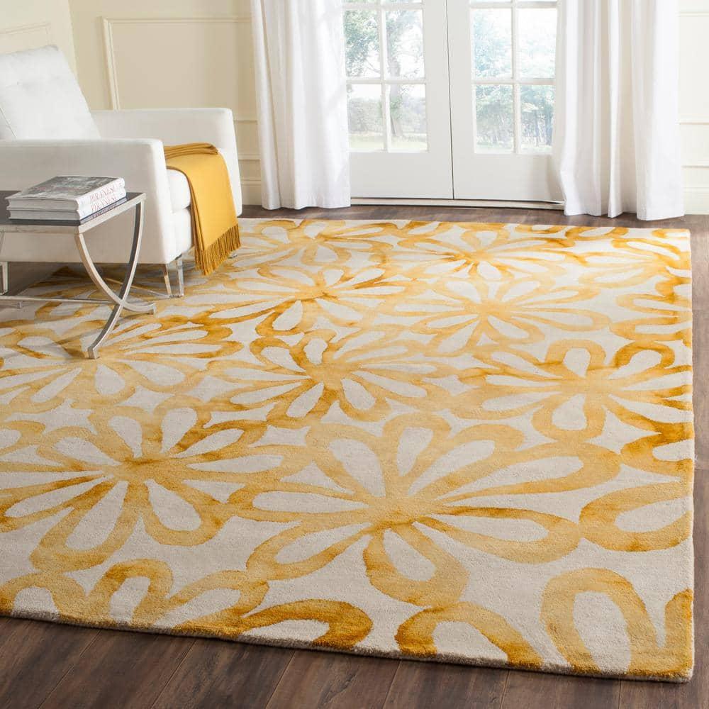 Dip Dye DDY527 Hand Tufted Area Rug - Beige/Gold - 6'x9' - Safavieh..