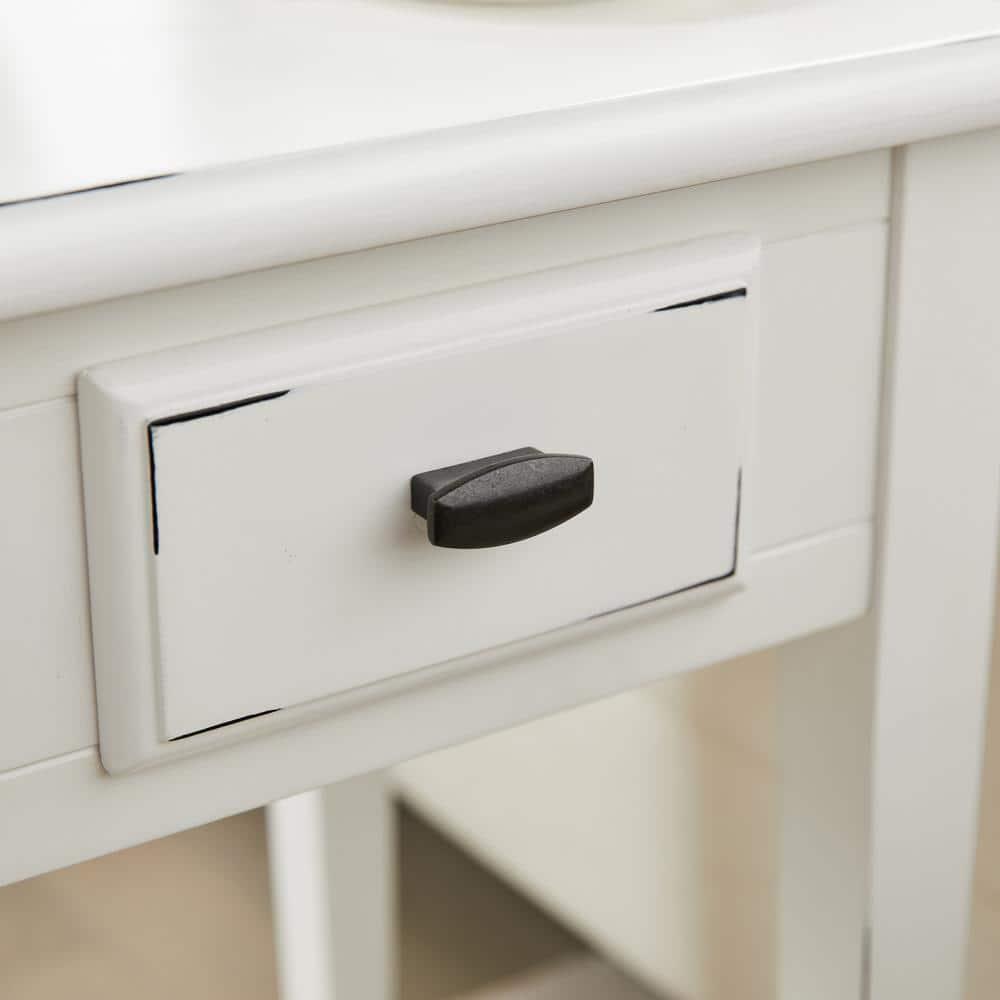 Leick Home Haven Ridge Square End Table in Farmhouse White