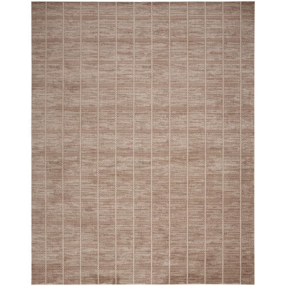 Nourison Serenity Home Geometric Mocha Ivory 5'3" x 7'3" Area Rug (5x7)