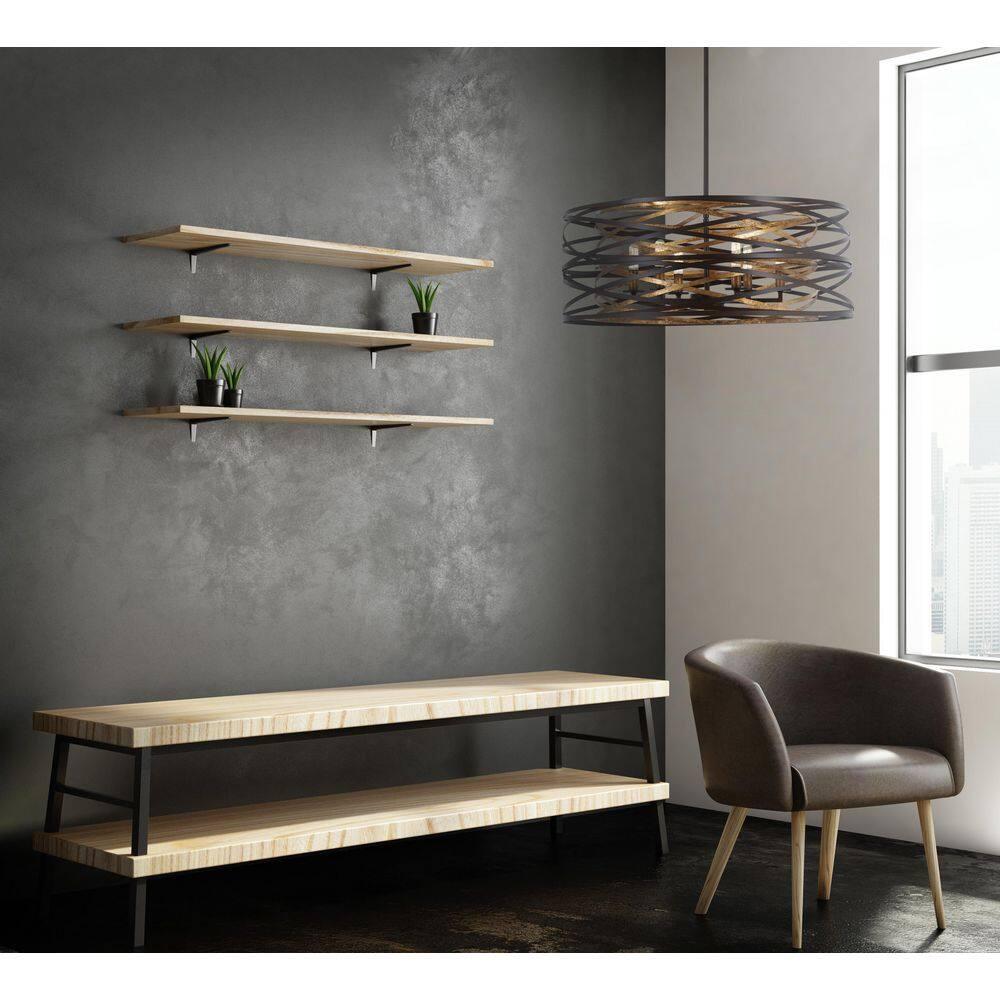 Minka Lavery Dark Bronze Mosaic Gold Chandelier 26" Wide Modern 6-Light Fixture for Dining Room House Foyer Kitchen Entryway Home