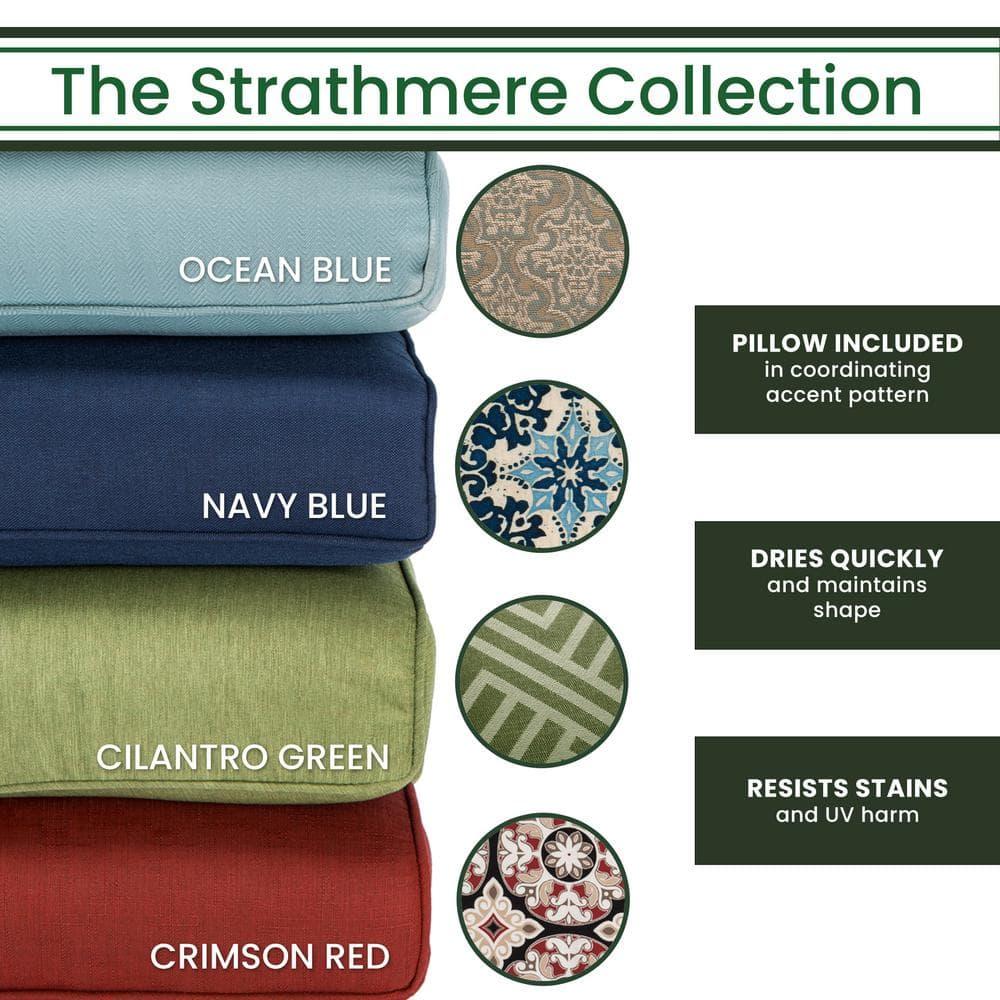 Hanover Strathmere Wicker and Steel Outdoor Patio Lounge Chair, Cilantro Green