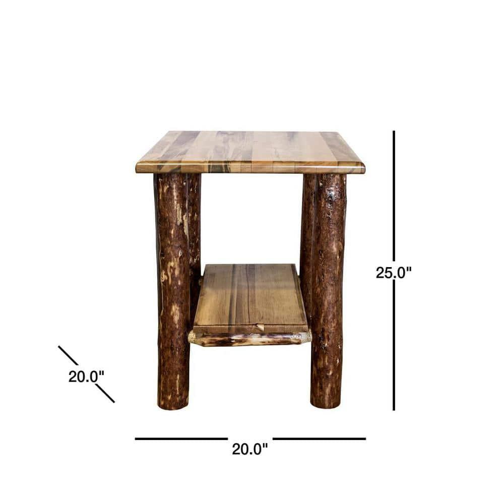 Glacier Country Collection Nightstand with Shelf