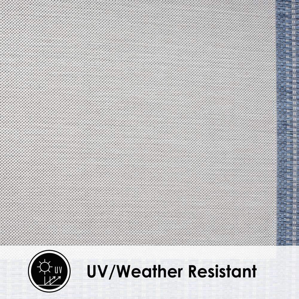 5'2" x 7'2" New York Patio Country Landry Indoor/Outdoor Rug Gray/Blue - Nicole Miller: UV & Weather-Resistant