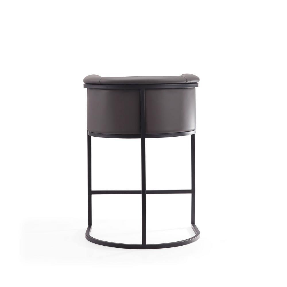 Manhattan Comfort Cosmopolitan Metal Counter Height Barstool Pebble: Upholstered, Low Back, Armrest
