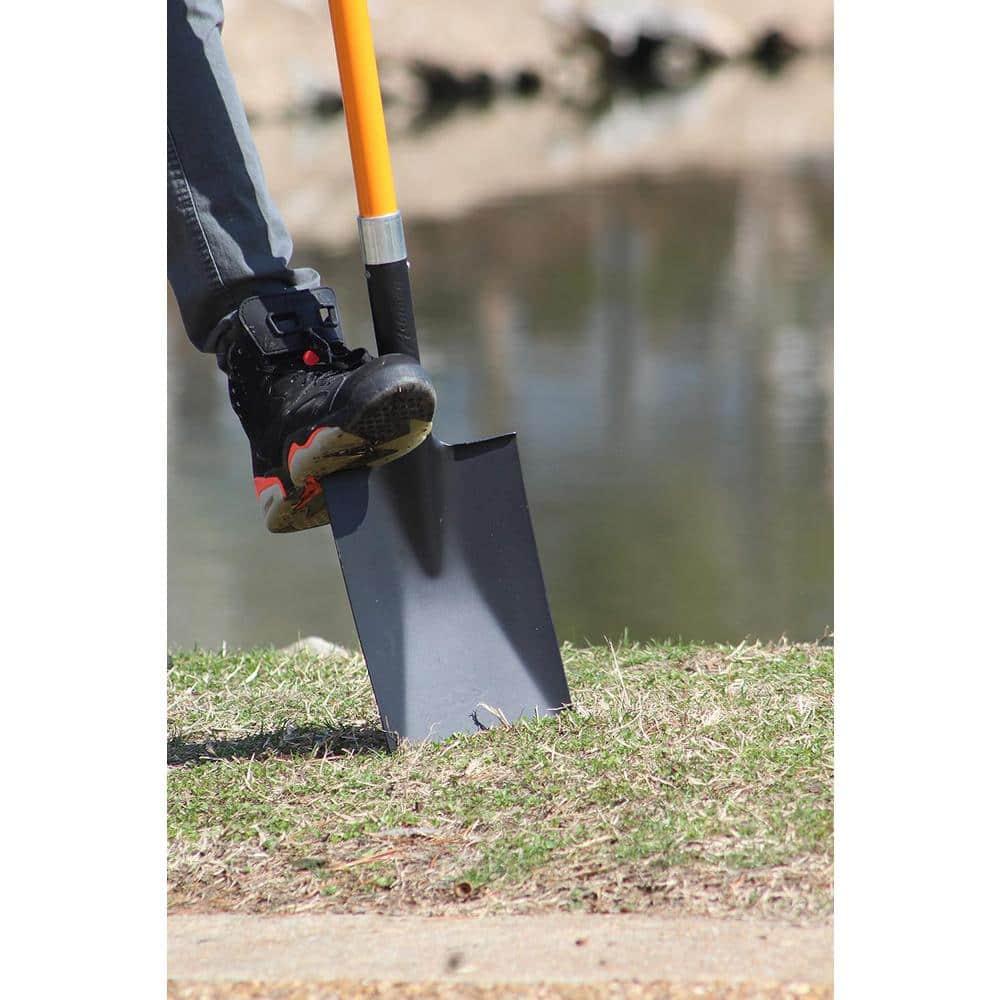 Ashman Online Heavy Duty Spade Shovel - 41 inches Long Orange Metal Shovel With D Grip Handle (1 Pack)