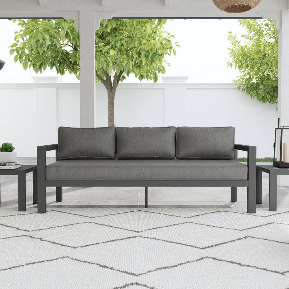 Homestyles Grayton Gray Aluminum Outdoor Aluminum Sofa