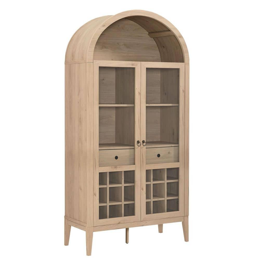 Modway Nolan Arched Bar Cabinet in Light Oak