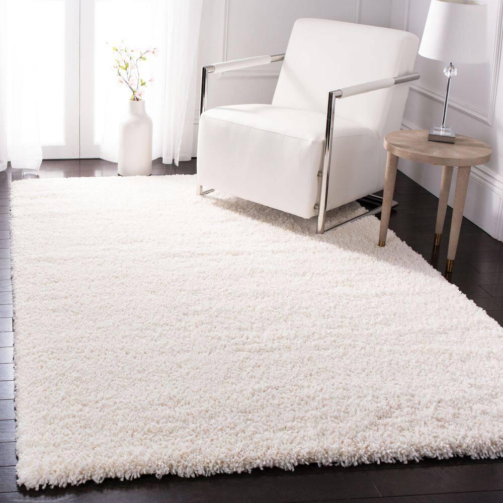 Fontana Shag 800 FNT800 Power Loomed Indoor Area Rug - Ivory - 4'x4' - Safavieh