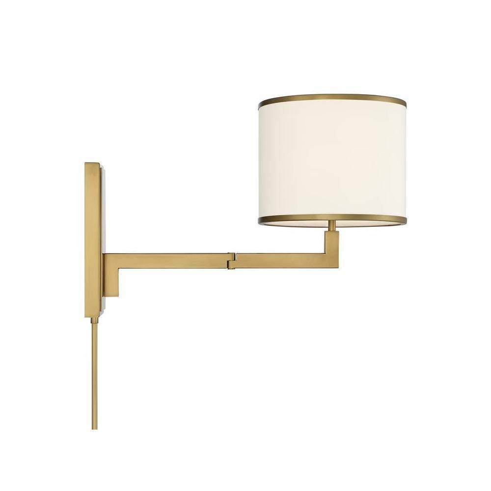 Crystorama Lighting Madison 1 - Light Swing Arm Lamp in  Aged Brass