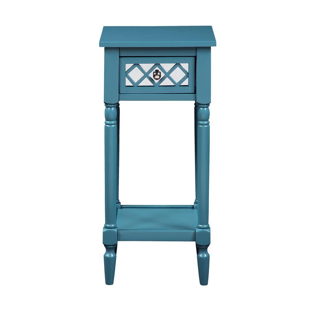 Convenience Concepts French Country Khloe Deluxe 1 Drawer Accent Table with Shelf, Blue