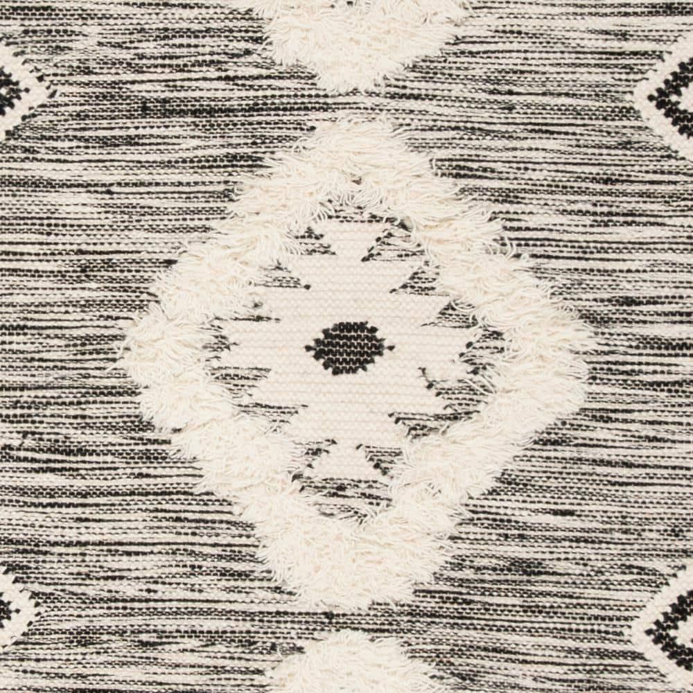 Kenya KNY906 Hand Knotted Area Rug - Black/Ivory - 5'x8' - Safavieh.