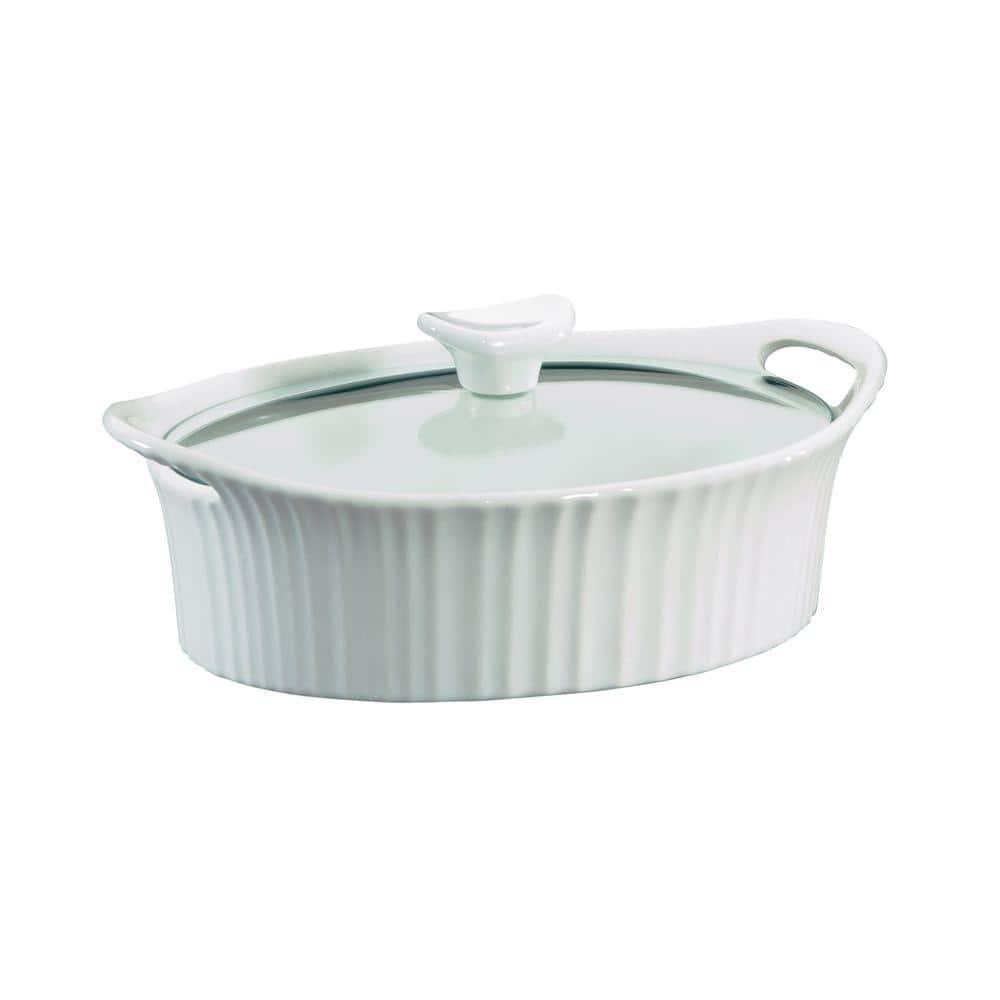 CorningWare French White 1.5-quart Oval Casserole with Glass Lid