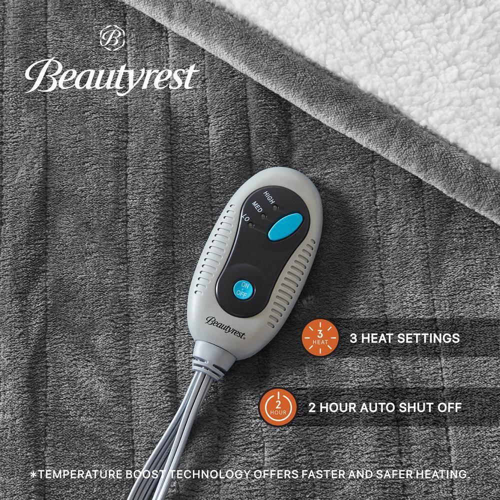 Beautyrest Beautyrest Heated Microlight to Berber Throw