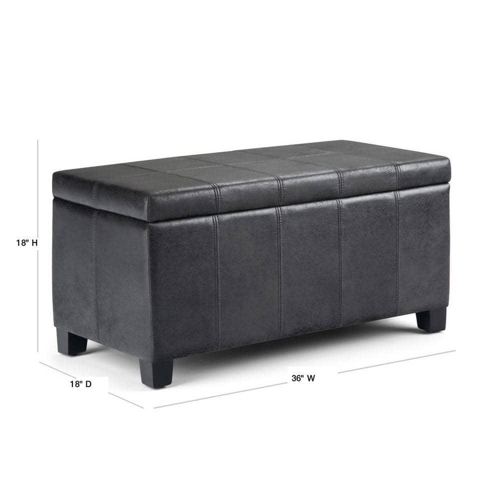 Simpli Home Dover Storage Ottoman Bench,Assembled