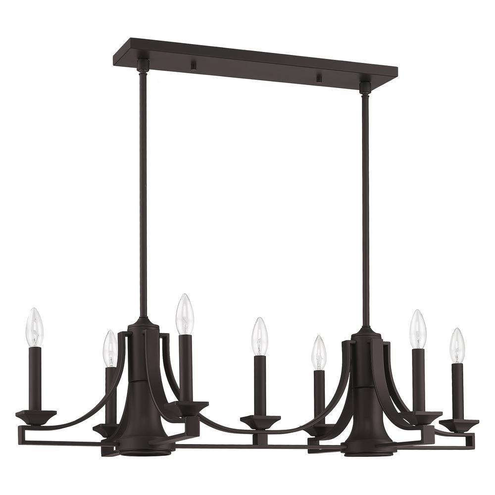 Modern Transitional Bronze Steel 9-Light Indoor Chandelier