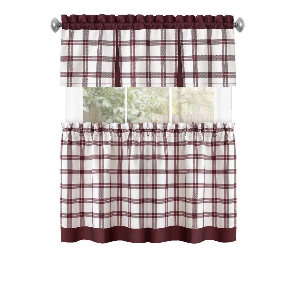 Achim Importing Co Plaid Tailored 58'' W Kitchen Curtain