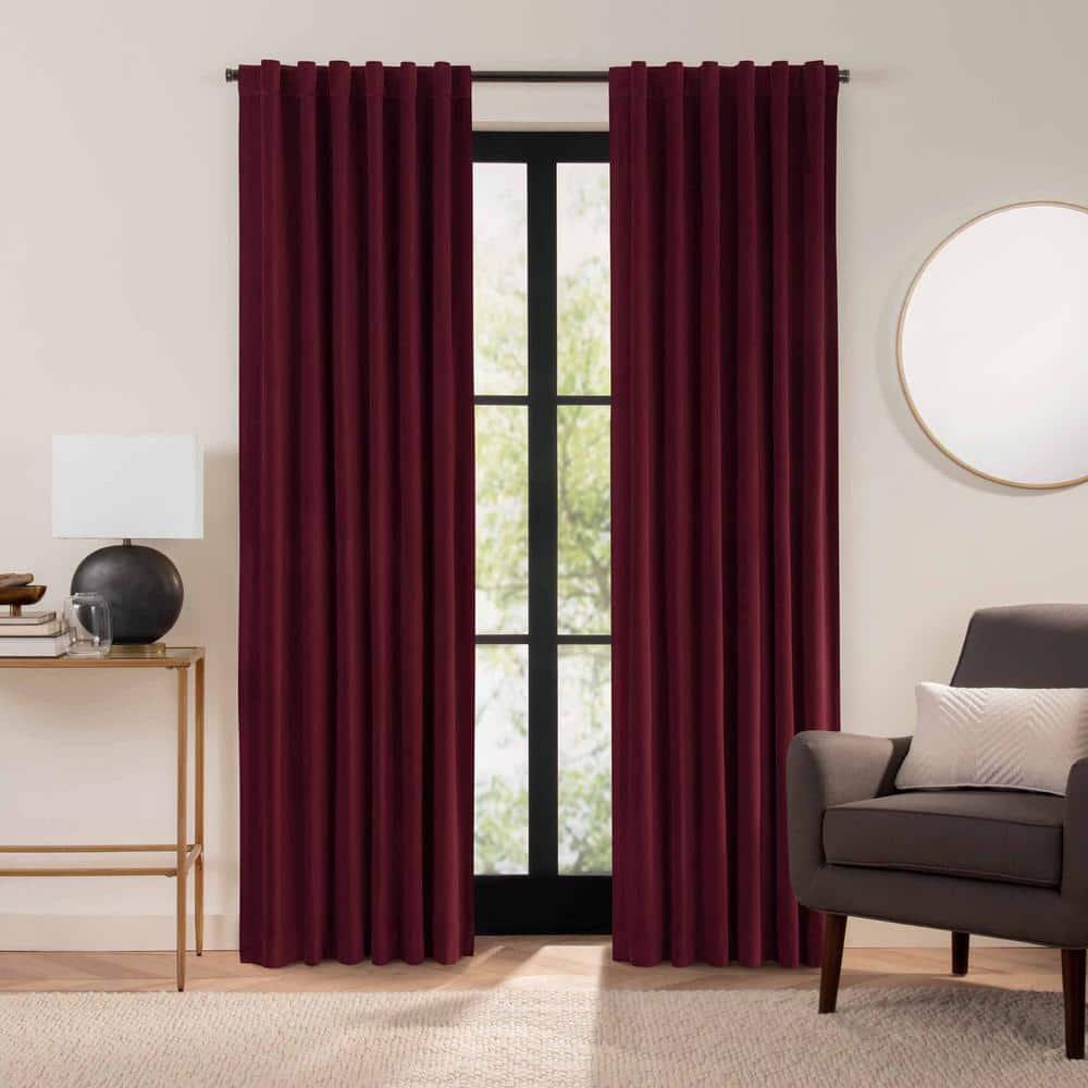 Eclipse Eclipse Luxury Cotton Velvet 100% Blackout Rod Pocket Back Tab Curtain Panel