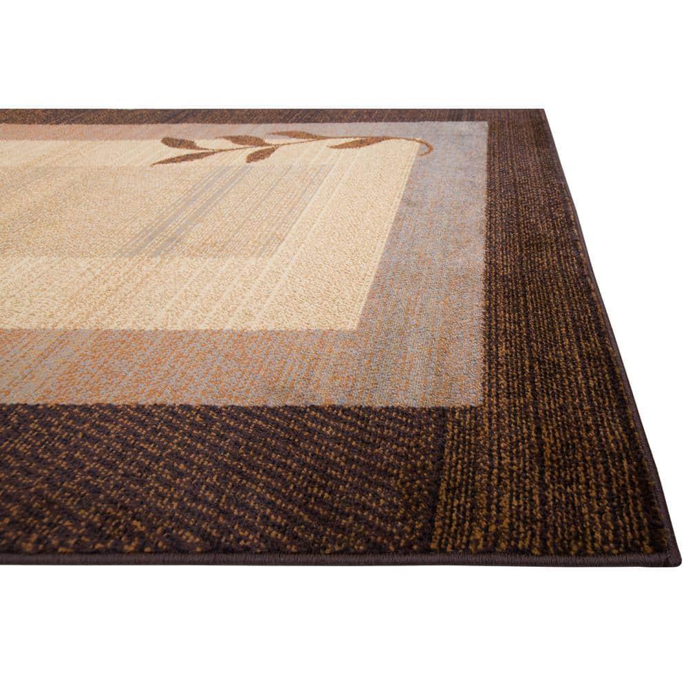 Home Dynamix Royalty Clover Contemporary Geometric Border Area Rug, Brown/Blue, 43"x62"