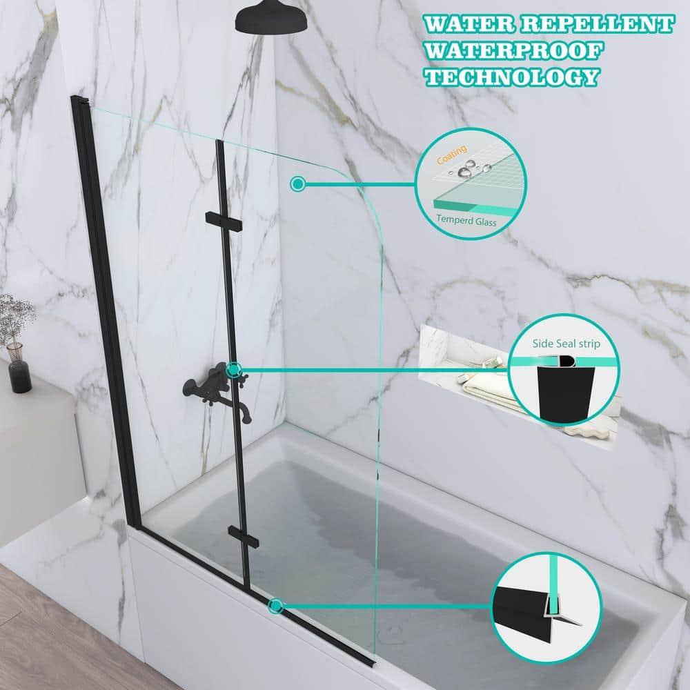 Jraty 39'' - W x 55'' H Door Frameless Tub Door with