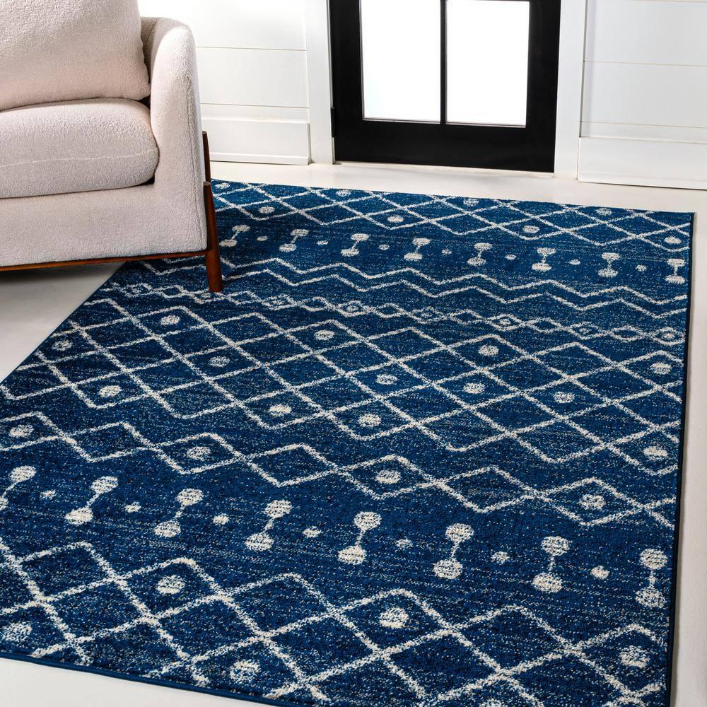 JONATHAN Y Aksil Moroccan Beni Souk Navy/Cream 8 ft. x 10 ft. Area Rug