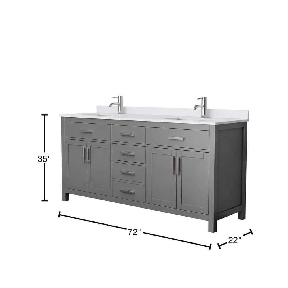 Beckett 72" Freestanding Double Bathroom Vanity with Cultured Marble Top