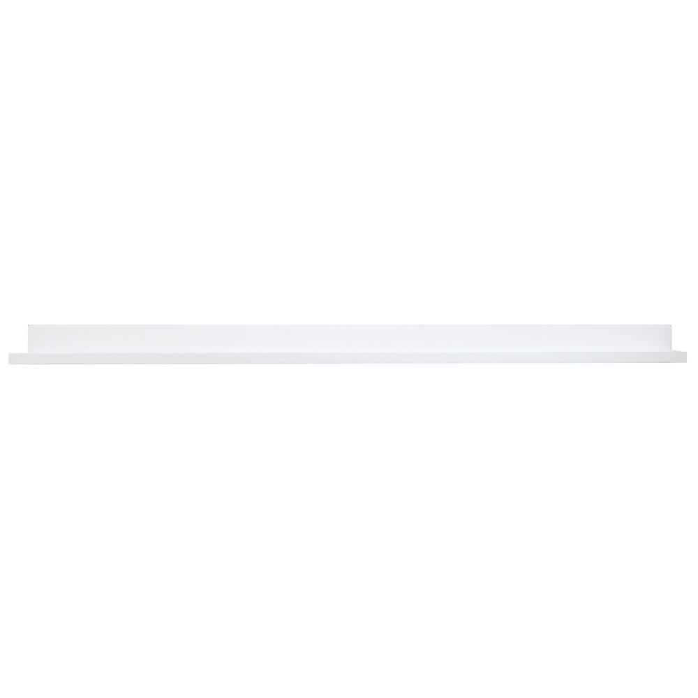 60" x 5" Picture Ledge Wall Shelf White - InPlace: Modern Floating Photo Display, MDF Composite, Includes Mounting Hardware