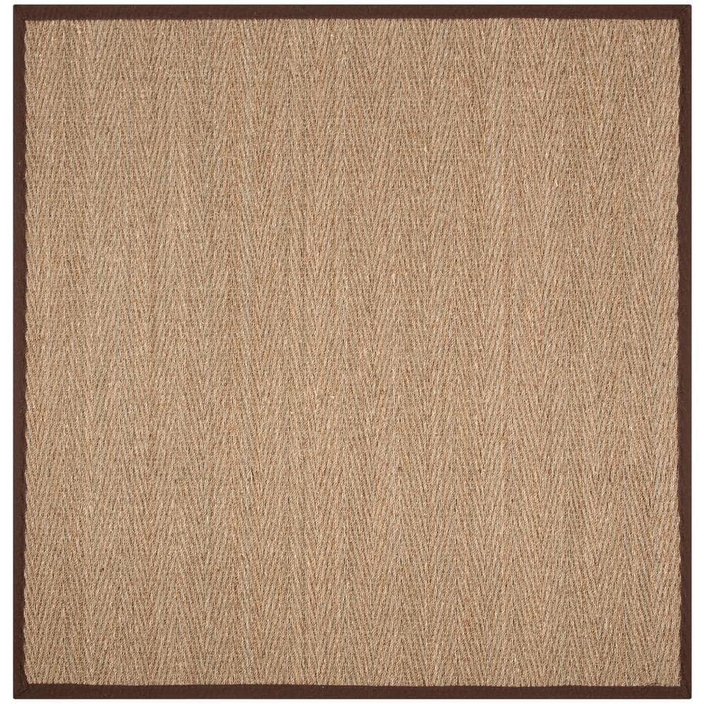 Natural Fiber NF115 Power Loomed Indoor Area Rug - Natural/Dark Brown - 6'x6' - Safavieh