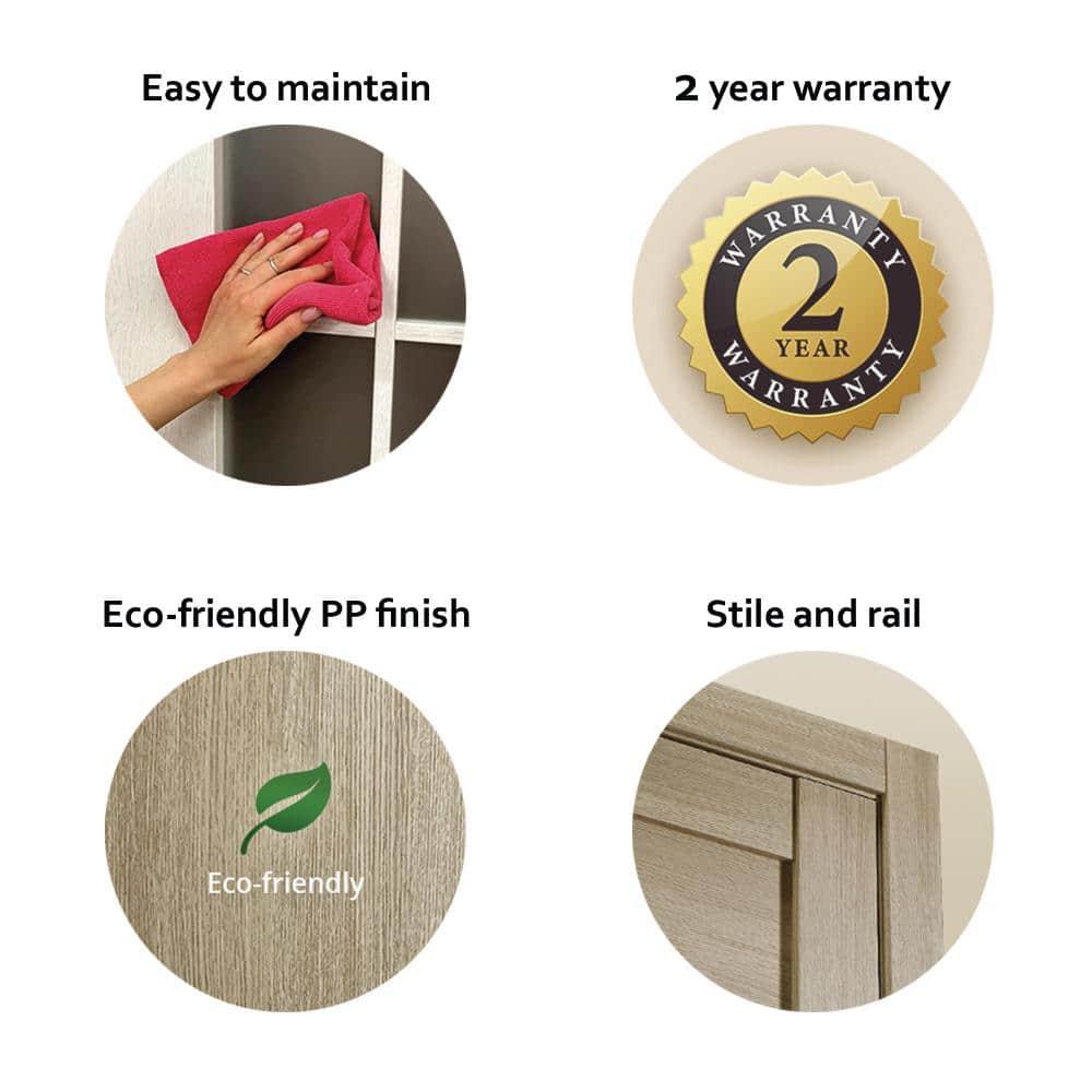 Belldinni Alba Solid Manufactured Wood and Glass Composite Paneled Prefinished French Door