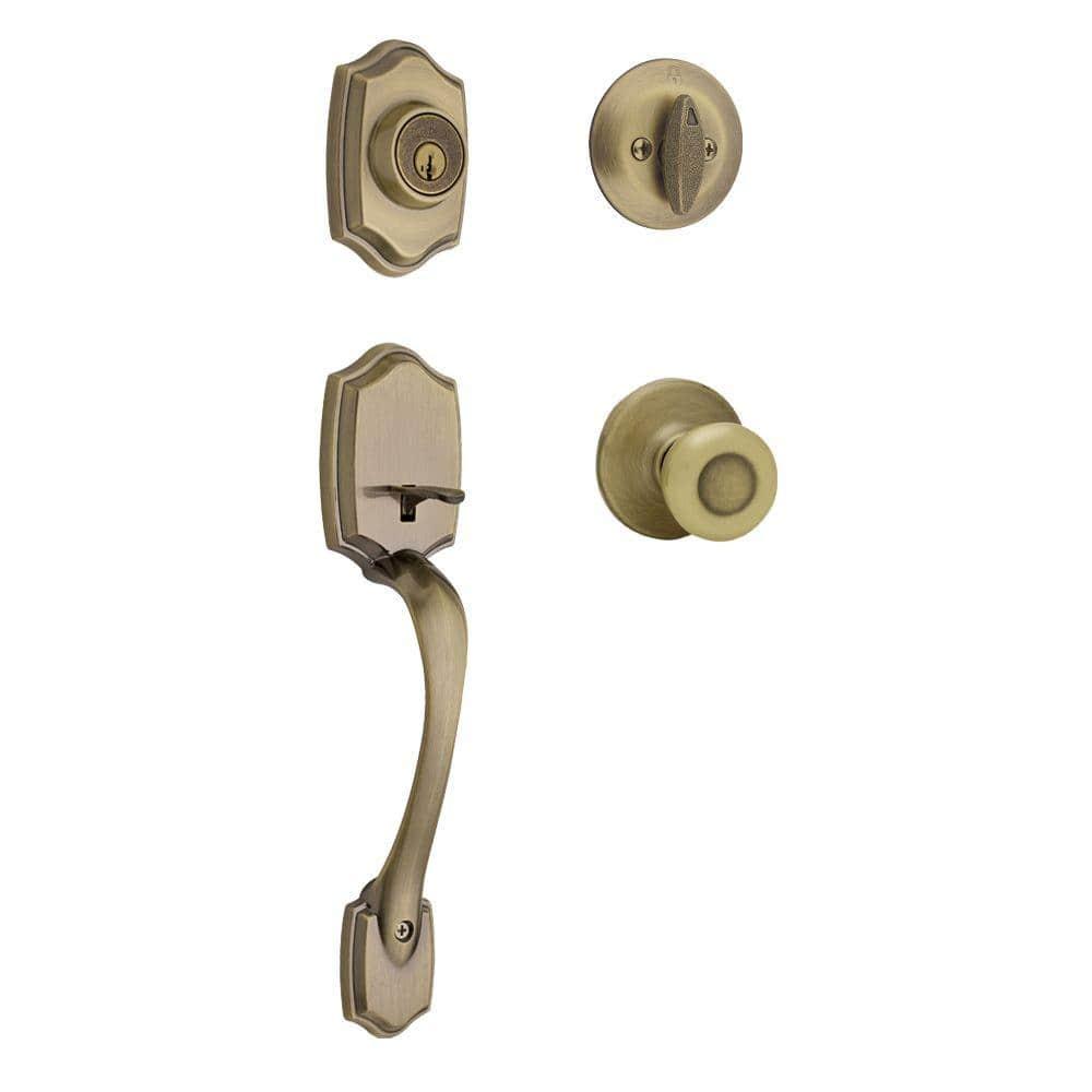 Kwikset Handleset with Deadbolt and Door Two Piece and Rosette