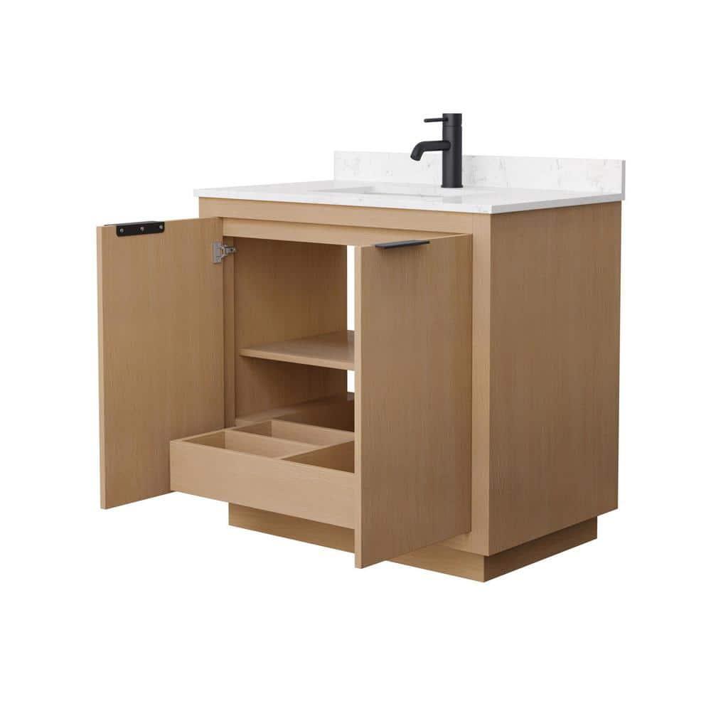 Wyndham Collection Maroni 36'' Single Bathroom Vanity with Marble Top