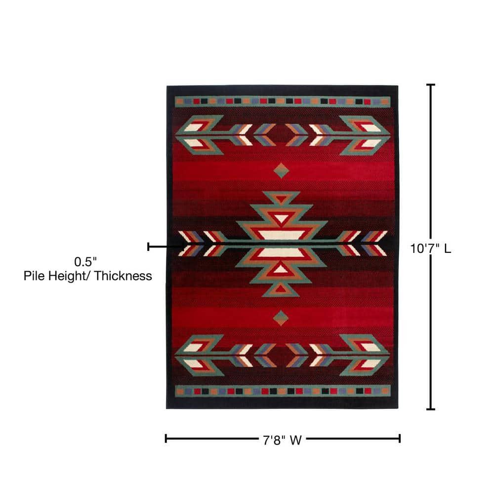 Home Dynamix Premium Sagrada Southwestern Geometric Area Rug, Black/Red, 7'8"x10'7"