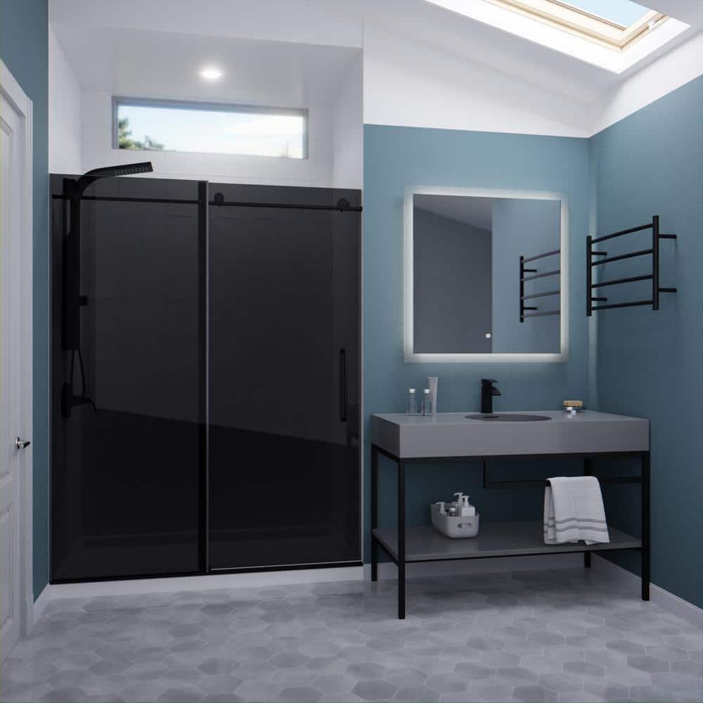 60” W x 76” H Sliding Frameless Shower Door