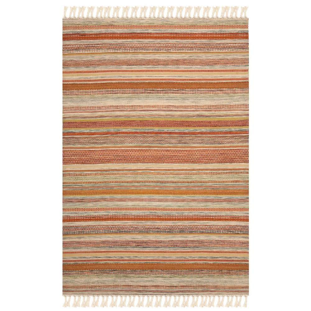 Striped Kilim STK311 Hand Woven Area Rug - Beige - 4'x6' - Safavieh.