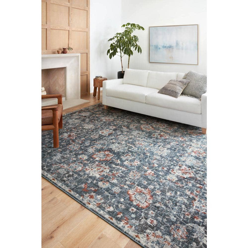 Loloi II Cassandra Collection CSN-04 Blue / Rust Oriental Area Rug 6'-7" x 9'-3"