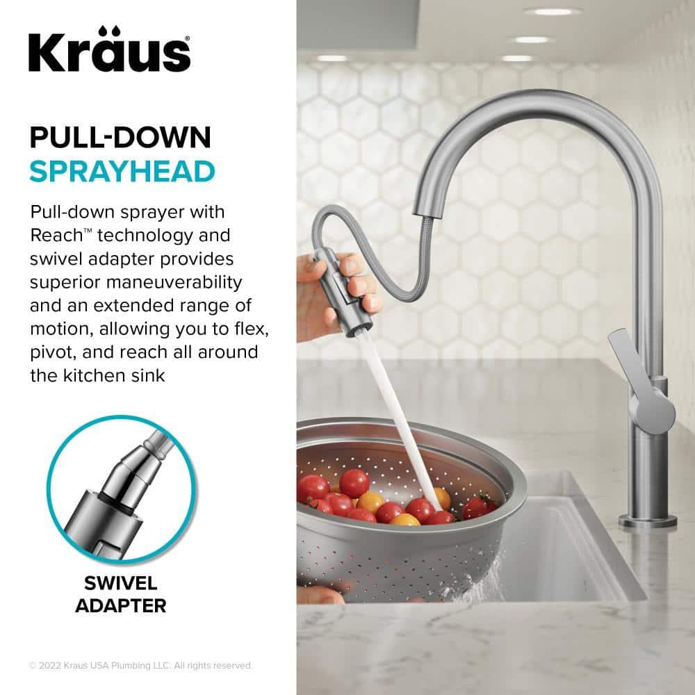 KRAUS Oletto Single Handle Pull Down Kitchen Faucet
