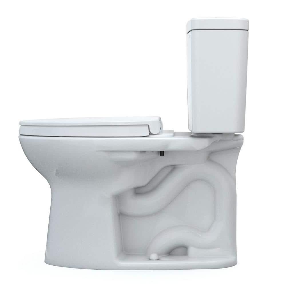 TOTO® Drake® WASHLET®+ Two-Piece Elongated 1.28 GPF Universal Height TORNADO FLUSH® Toilet with C5 Bidet Seat, Cotton White - MW7763084CEFG#01