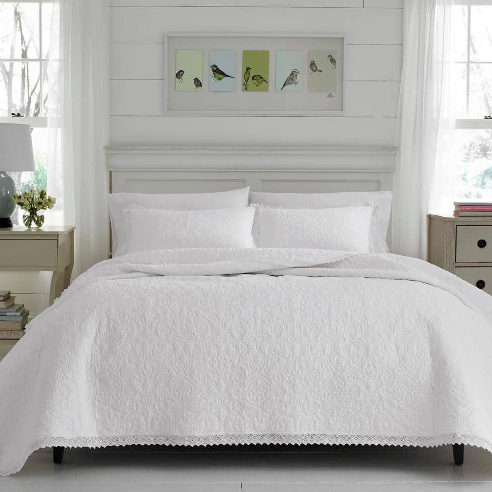 White Heirloom Crochet Quilt Set (Twin) - Laura Ashley