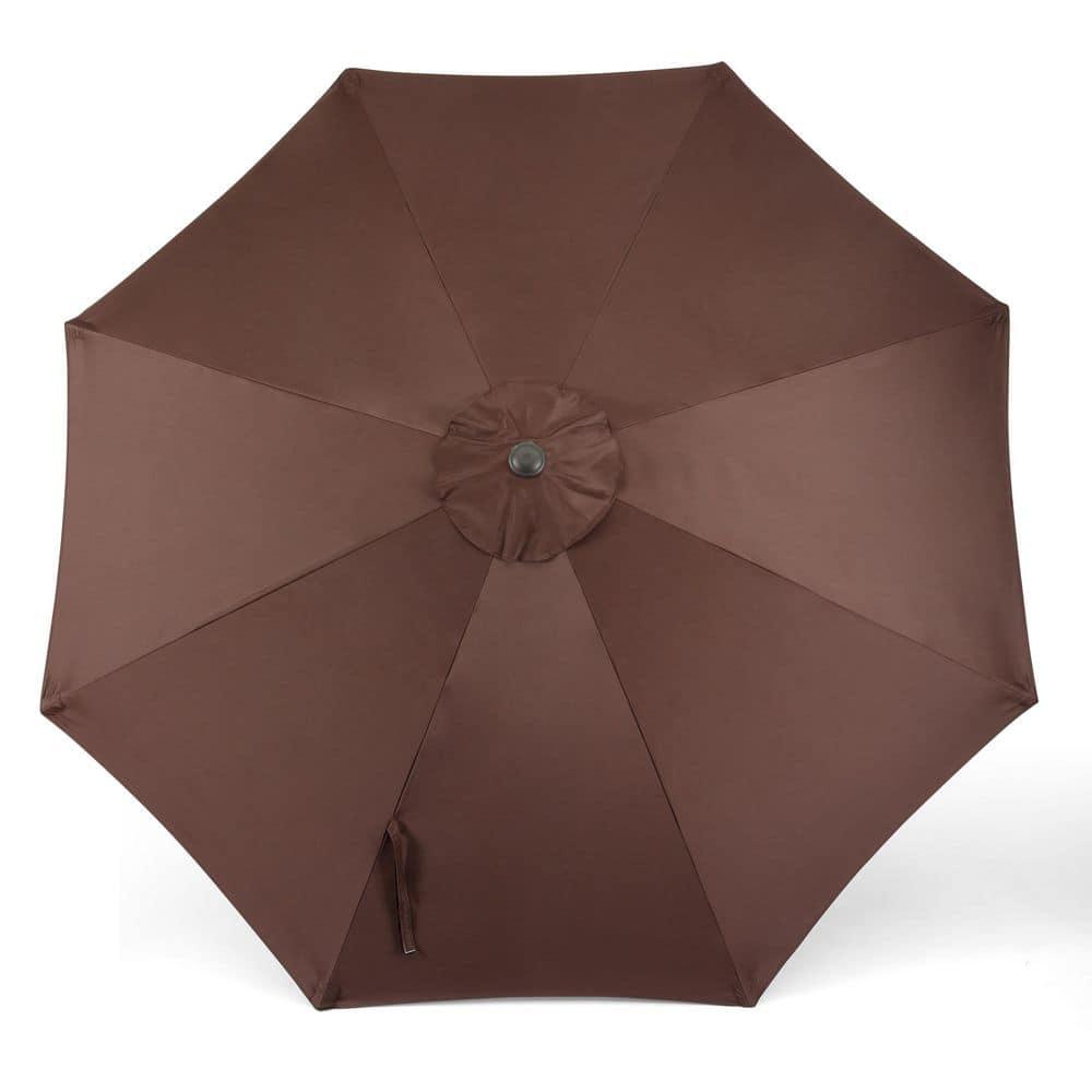 WestinTrends 9 Ft Outdoor Patio Market Table Umbrella with Tilt and Crank, Coffee