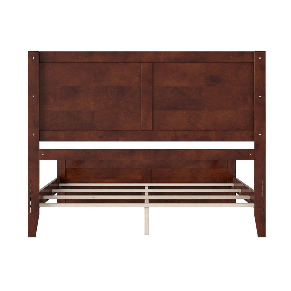 AFI Canyon Walnut Solid Wood Foundation Bed Frame with Matching Footboard, Queen