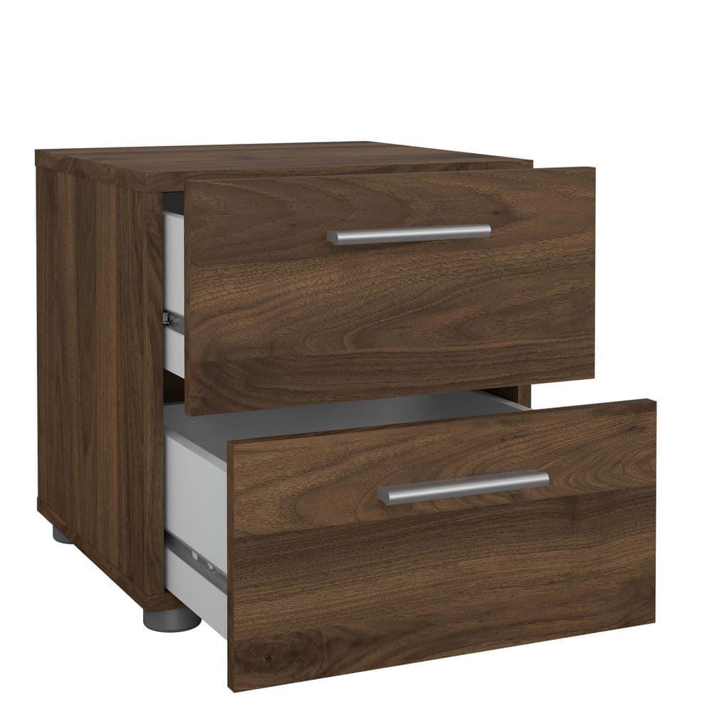 Tvilum Loft 2 Drawer Bedroom Nightstand for Adults, Walnut
