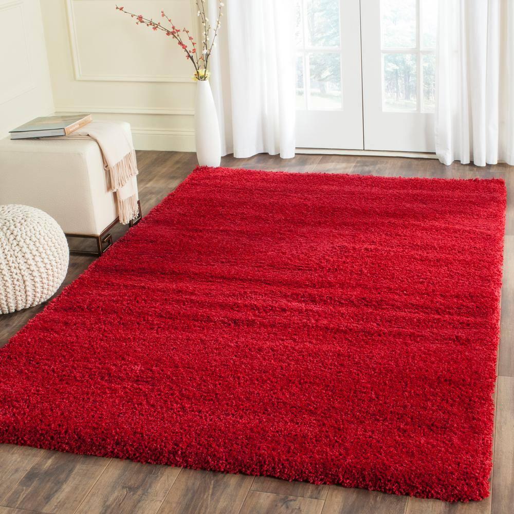 Shag SG180 Power Loomed Area Rug - Red - 4'x6' - Safavieh.