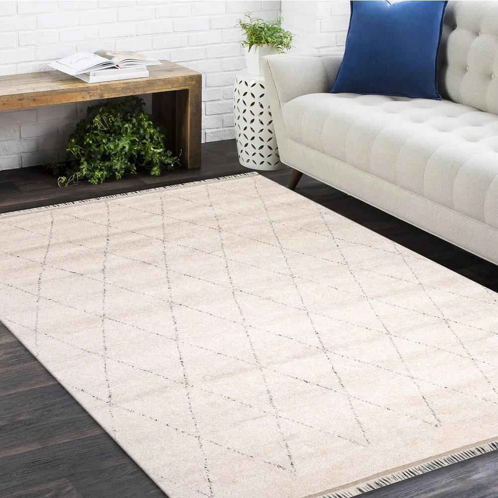 Ferra Hand-Knotted Wool-Blend Moroccan Style Shag Rug - 10' x 14'