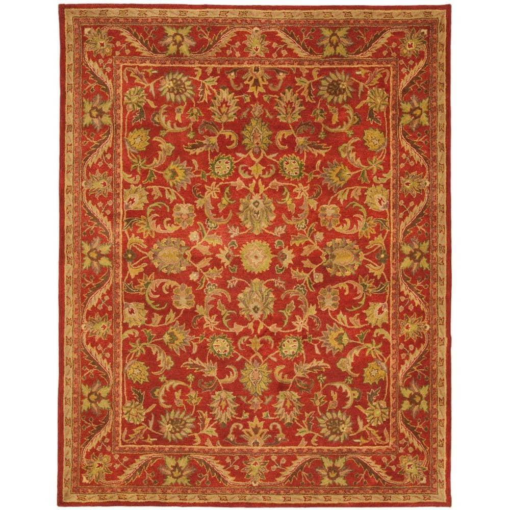 Antiquity AT52 Hand Tufted Indoor Area Rug - Red/Red - 8'3"x11' - Safavieh