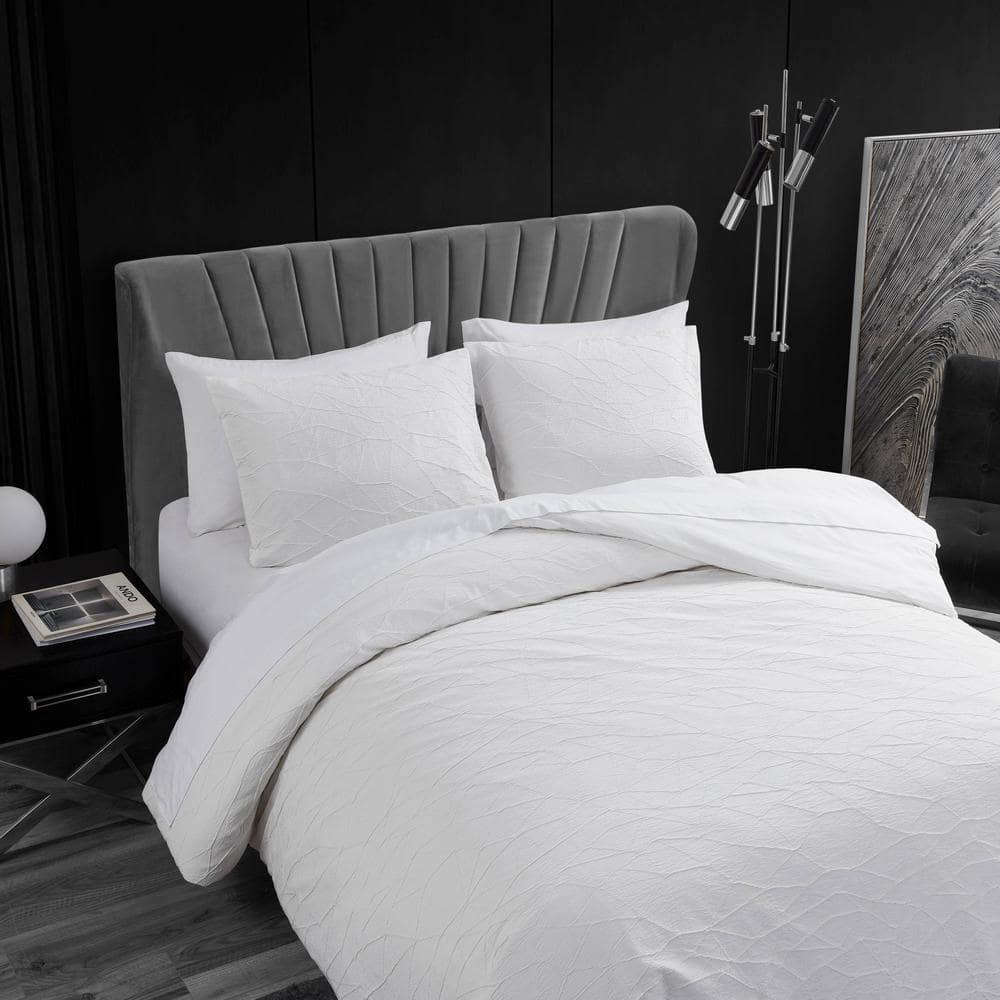 Vera Wang Vera Wang Abstract Crinkle White Comforter Set