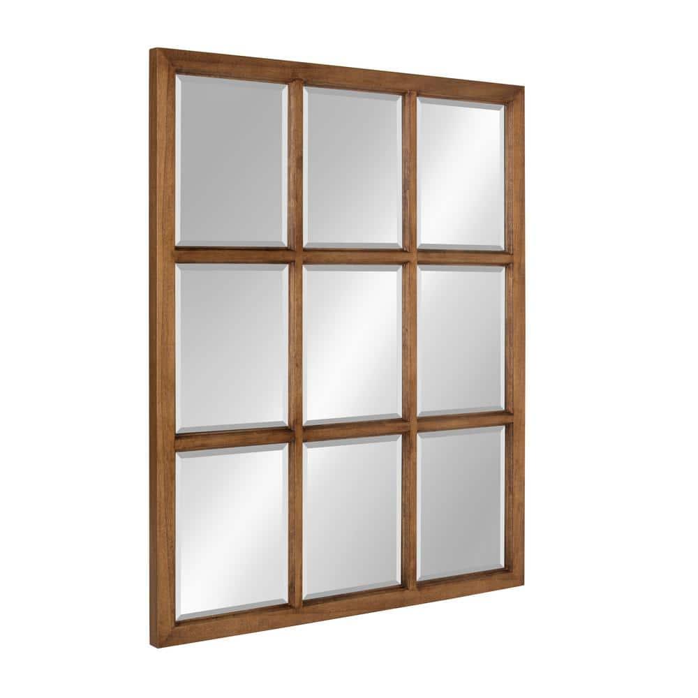 26" x 32" Hogan Windowpane Framed Wall Mirror Natural - Kate and Laurel